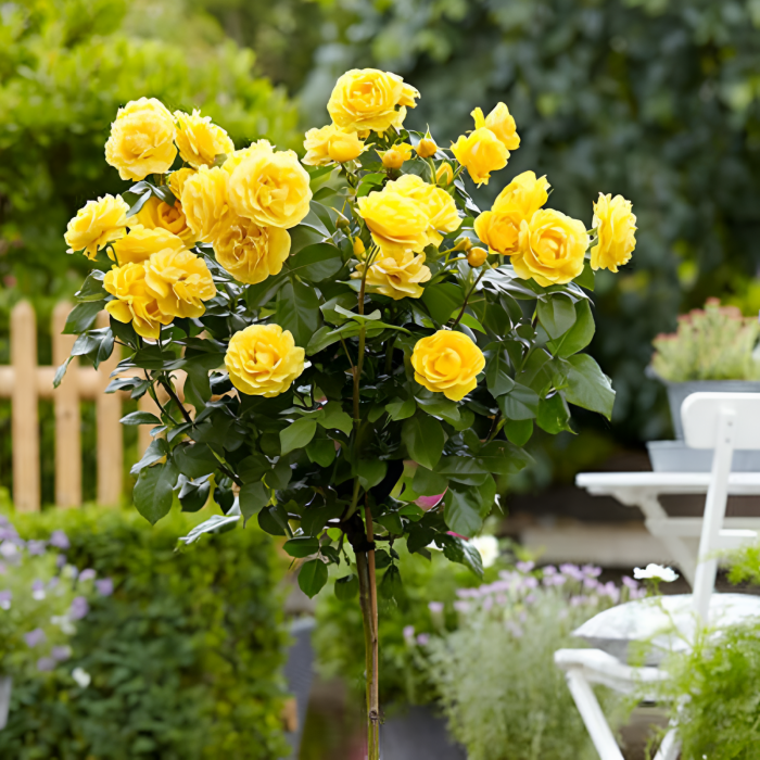 TRANDAFIR COPAC - ROZE PIENNA - GALBEN (Trandafir Pomisor) ghiveci, inaltime intre 1.40m si 1.60m